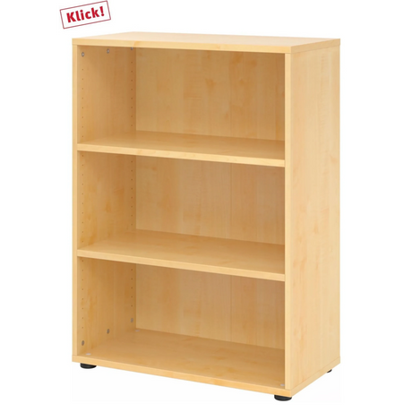 Étagère ouverte BETA 9 aspect érable avec trois surfaces de rangement de hjh OFFICE PRO
