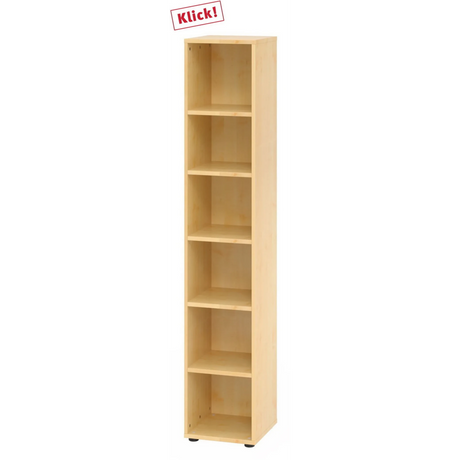 Étagère BETA 9 en bois d'érable clair avec cinq tablettes et six niches ouvertes de hjh OFFICE PRO