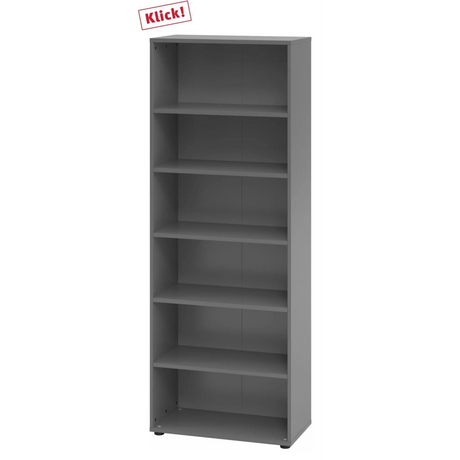 Étagère gris graphite BETA 9 avec six niches ouvertes de hjh OFFICE PRO