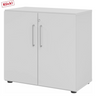 Armoire grise BETA 9 avec deux portes et poignées argentées de hjh OFFICE PRO