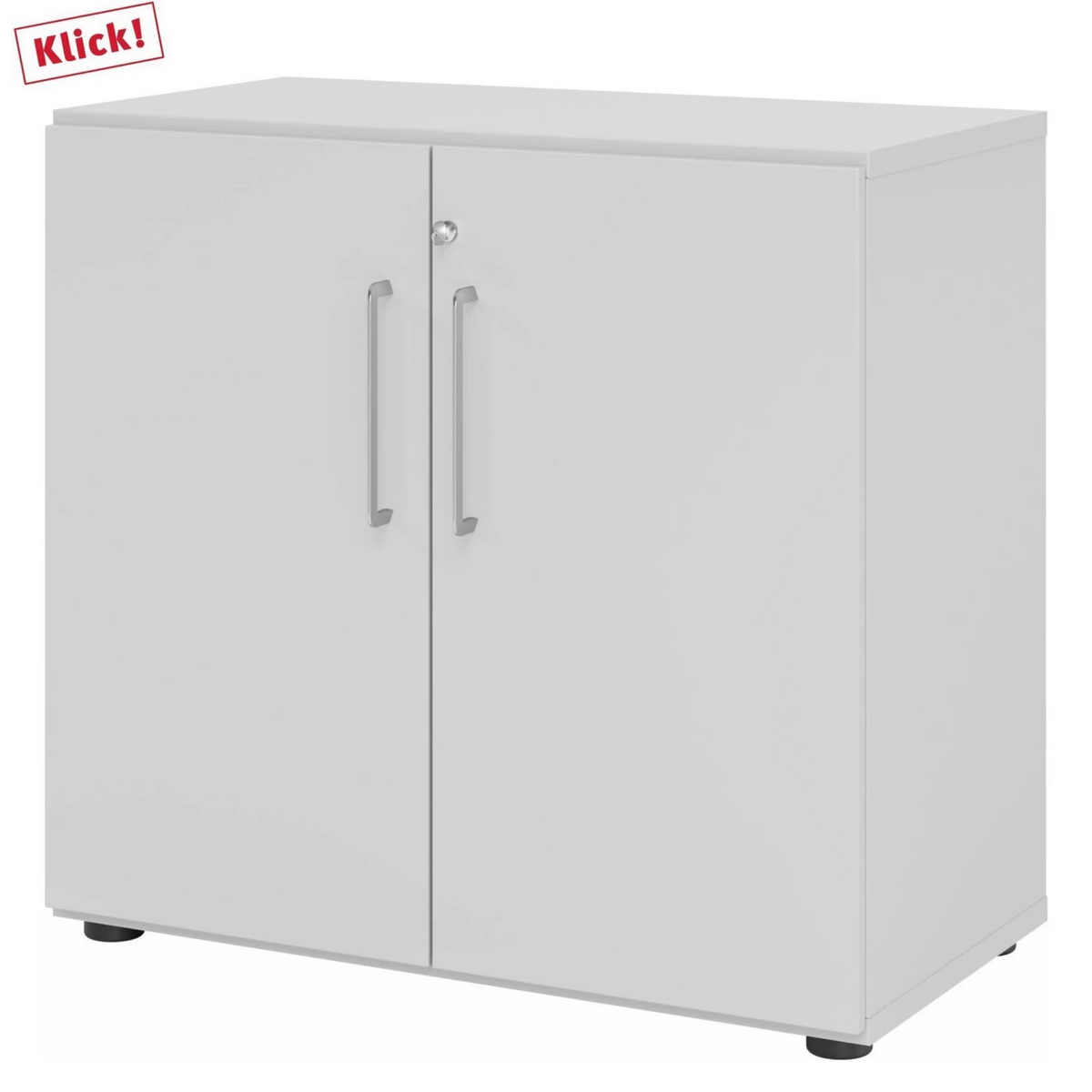 Armoire grise BETA 9 avec deux portes et poignées argentées de hjh OFFICE PRO