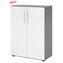 Armoire blanche BETA 9 à deux portes avec plateau graphite de hjh OFFICE PRO