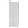 Armoire grise BETA 9 avec deux portes et poignées argentées de hjh OFFICE PRO