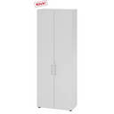 Armoire grise BETA 9 avec deux portes et poignées argentées de hjh OFFICE PRO