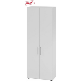 Armoire grise BETA 9 avec deux portes et poignées argentées de hjh OFFICE PRO