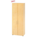 Armoire à deux portes BETA 9 aspect érable avec deux poignées argentées de hjh OFFICE PRO
