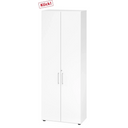 Armoire blanche BETA 9 à deux portes avec poignées argentées de hjh OFFICE PRO