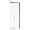 Armoire de bureau blanche BETA 9 avec deux portes et un corps couleur graphite de hjh OFFICE PRO