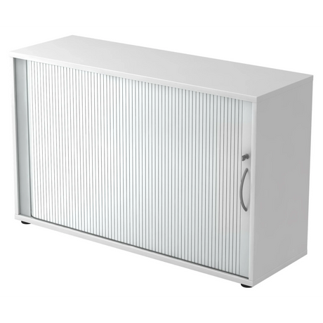 Armoire à rideau blanche BETA R 1732S avec poignée arquée métallique de hjh OFFICE PRO