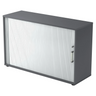 Armoire à rideau couleur graphite BETA R 1732S avec poignée en métal chromé de hjh OFFICE PRO