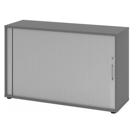 Armoire à rideau couleur graphite BETA R 1732S en métal avec poignée argentée de hjh OFFICE PRO