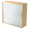 Armoire à rideau BETA R 1733S aspect érable avec poignée en chrome argenté de hjh OFFICE PRO