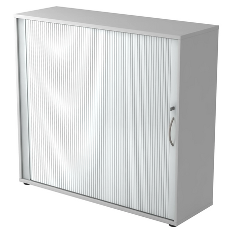 Armoire grise à rideau métallique BETA R 1733S avec poignée incurvée de hjh OFFICE PRO
