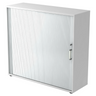Armoire métallique blanche à rideau BETA R 1733S avec poignée en chrome argenté de hjh OFFICE PRO