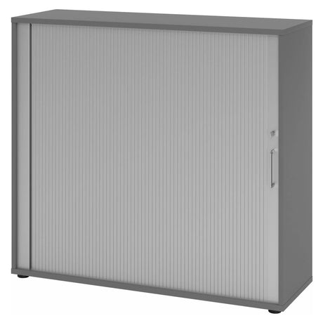 Armoire à rideau gris graphite BETA R 1733S en métal avec poignée verticale de hjh OFFICE PRO