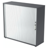 Armoire à rideau graphite BETA R 1733S avec poignée en métal chromé de hjh OFFICE PRO