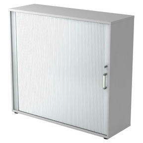 Armoire métallique grise à rideau BETA R 1733S avec poignée chromée de hjh OFFICE PRO