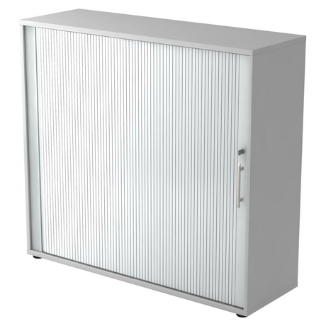 Armoire à rideau grise BETA R 1733S avec poignée tubulaire en plastique de hjh OFFICE PRO