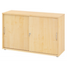 Armoire à portes coulissantes BETA S 1752S effet érable avec deux poignées métalliques incurvées de hjh OFFICE PRO
