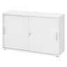Armoire blanche à portes coulissantes BETA S 1752S avec deux poignées arquées en métal et serrure de hjh OFFICE PRO