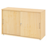 Armoire coulissante BETA S 1752S effet bois d'érable avec poignées métalliques de hjh OFFICE PRO