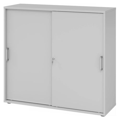 Armoire grise à portes coulissantes BETA S 1753S en métal avec poignées chromées de hjh OFFICE PRO