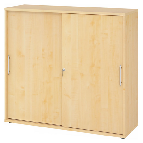 Armoire coulissante BETA S 1753S aspect érable avec poignées rails en plastique de hjh OFFICE PRO