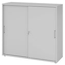Armoire à portes coulissantes BETA S 1753S grise en métal avec poignées argentées de hjh OFFICE PRO