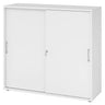 Armoire blanche à portes coulissantes BETA S 1753S avec poignées en métal et serrure de hjh OFFICE PRO