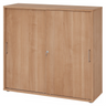 Armoire à portes coulissantes BETA S 1753S aspect noyer avec poignées métalliques et serrure de hjh OFFICE PRO