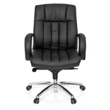 Siège pivotant XXL G 100 noir avec rembourrage capitonné et piètement à cinq roulettes de hjh OFFICE – vue à 360° (vue de face 0°)