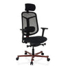 Siège de bureau haut de gamme BICOLORE HIGH en noir et rouge avec dossier en maille et appui-tête de hjh OFFICE