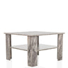 Table basse BISMO grise effet marbre avec une étagère de rangement de hjh LIVING