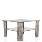 Table basse BISMO grise effet marbre avec une étagère de rangement de hjh LIVING