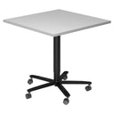 Système de tables conférence BISTRO 88Q D avec plateau gris et pied étoile noir à roulettes de hjh OFFICE PRO