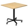 Système de tables conférence BISTRO 88Q D avec plateau en érable et piètement étoile noir sur roulettes de hjh OFFICE PRO