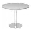 Table de conférence Système ronde BISTRO F100R C avec plateau gris et pied chromé de hjh OFFICE PRO