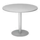 Table conférence Système ronde BISTRO F100R S en gris argenté avec pied central de hjh OFFICE PRO
