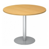 Table de conférence ronde BISTRO F100R S aspect hêtre avec pied argenté de hjh OFFICE PRO