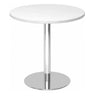 Table de conférence ronde BISTRO F80R C avec plateau blanc et pied chromé de hjh OFFICE PRO