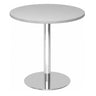 Table conférence Système BISTRO F80R C ronde en gris avec un pied central chromé de hjh OFFICE PRO