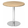 Table de conférence ronde BISTRO F80R C avec plateau en chêne et pied chromé de hjh OFFICE PRO