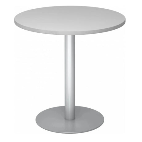 Table de conférence Système ronde BISTRO F80R S en gris argent avec pied central de hjh OFFICE PRO