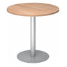 Table conférence Système ronde BISTRO F80R S avec plateau brun noyer et pied argenté de hjh OFFICE PRO