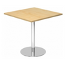 Système de tables conférence BISTRO F88Q C avec plateau carré en bois d'érable et pied rond en chrome de hjh OFFICE PRO