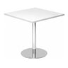 Table conférence Système BISTRO F88Q C carrée avec plateau blanc et pied chromé de hjh OFFICE PRO