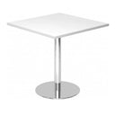 Table conférence Système BISTRO F88Q C carrée avec plateau blanc et pied chromé de hjh OFFICE PRO