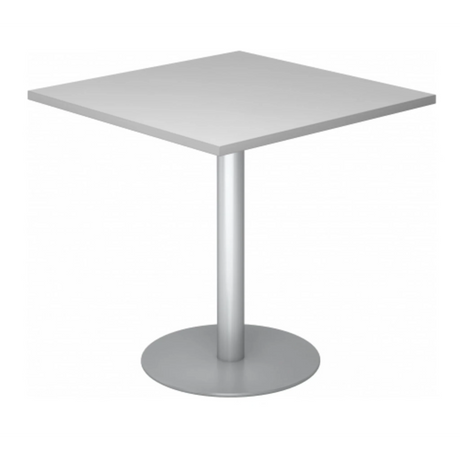Système de tables conférence BISTRO F88Q S gris argenté avec plateau carré et pied rond de hjh OFFICE PRO
