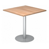 Système de tables conférence BISTRO F88Q S avec plateau carré effet noyer et pied argenté de hjh OFFICE PRO