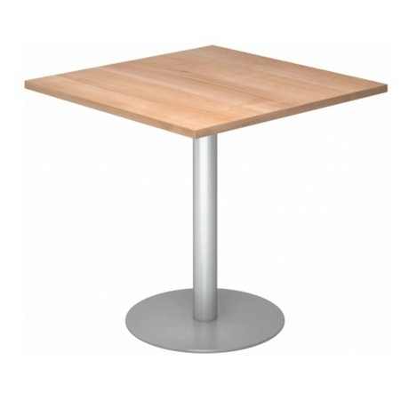 Système de tables conférence BISTRO F88Q S avec plateau carré effet noyer et pied argenté de hjh OFFICE PRO